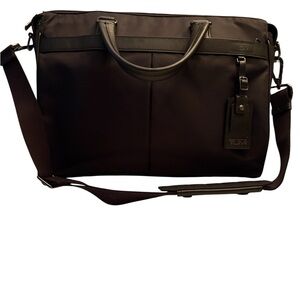 TUMI Black Briefcase with Shoulder Strap